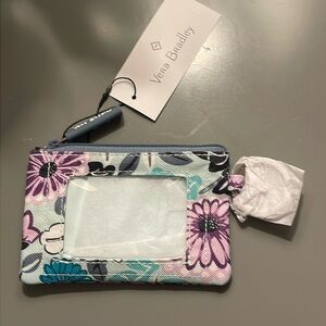 NWT Vera Bradley Zip ID case blue and purple flowers